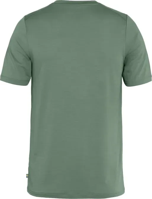 Fjällräven Abisko Wool Logo Funktionsshirt kurzarm patina green (Herren)
