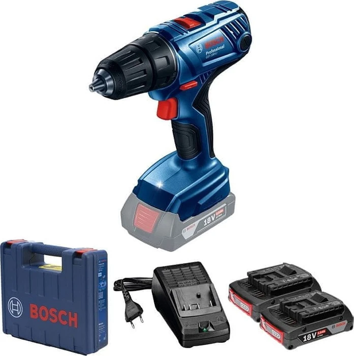 Bosch Professional GSR 180-LI Akku-Bohrschrauber inkl. Koffer + 2 Akkus 2.0Ah