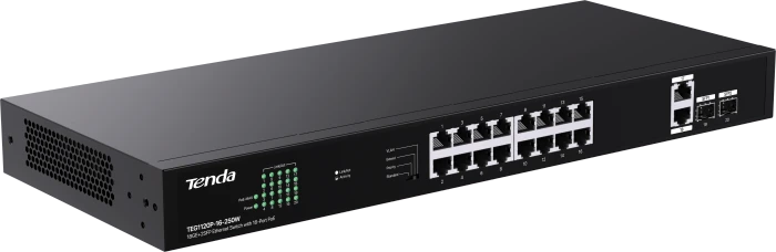 Tenda TEG1100 Rackmount Gigabit Switch, 18x RJ-45, 2x SFP, 230W PoE+