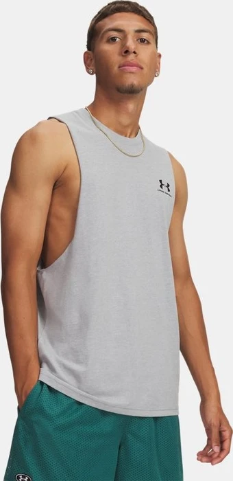 Under Armour Left Chest Cut-Off Funktionsshirt ärmellos steel light heather/black (Herren)