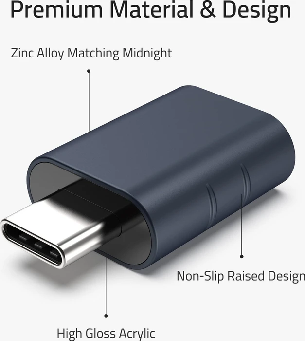 Syntech USB-Adapter, USB 3.0, 5Gb/s, USB-A 3.0 [Buchse] auf USB-C 3.0 [Stecker], Midnight, 2er-Pack