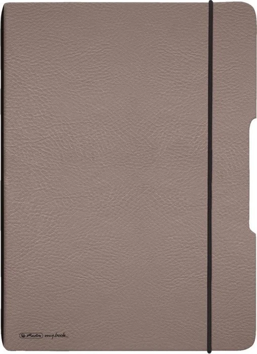 Herlitz my.book flex Notizheft, A4, Lineatur 28, Lederoptik-Wechselcover, taupe, 40 Blatt