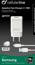 Cellularline Adaptive Fast Charger Kit 15W Micro-USB Samsung weiß