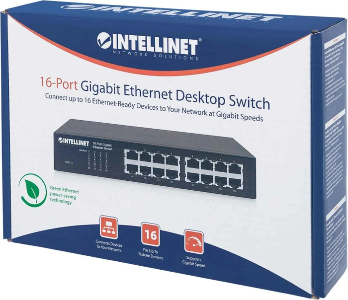 Intellinet Desktop Gigabit Switch, 16x RJ-45