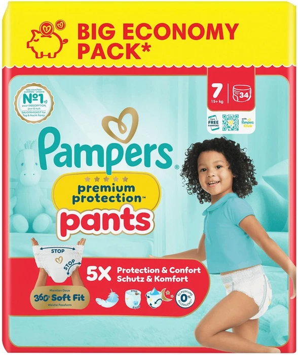 Pampers Premium Protection Gr.7 Einwegwindel, 15+kg, 34 Stück