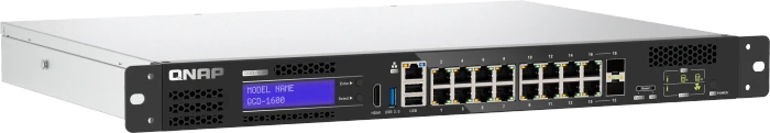 QNAP QGD-1600 Dual-System VM-Host & NAS Rackmount Gigabit Managed Switch, 14x RJ-45, 2x RJ-45/SFP