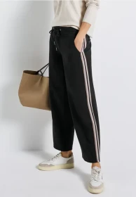 Street One Straight Leg Struktur Hose schwarz (Damen)