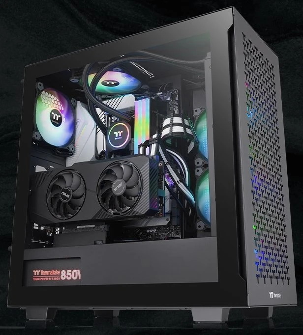 Thermaltake V350 TG ARGB Air, schwarz, Glasfenster