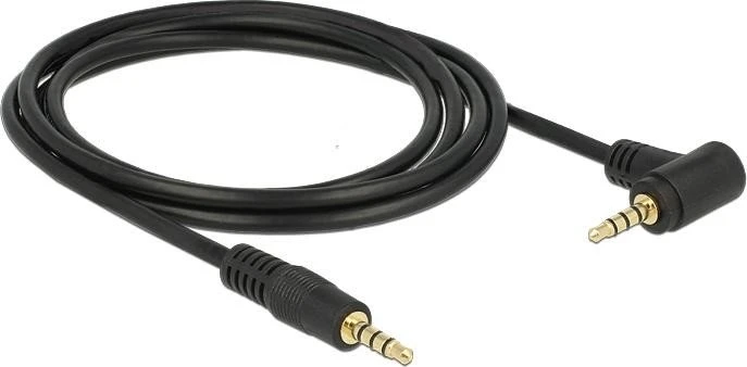 DeLOCK 3.5mm 4-Pin Klinke gerade/gewinkelt schwarz 2m