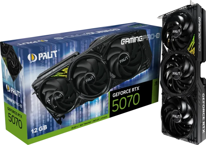 Palit GeForce RTX 5070 GamingPro-S, 12GB GDDR7, HDMI, 3x DP