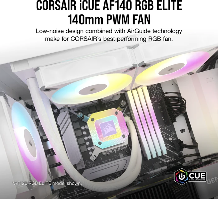 Corsair AF Series iCUE AF140 RGB Elite, weiß, 140mm