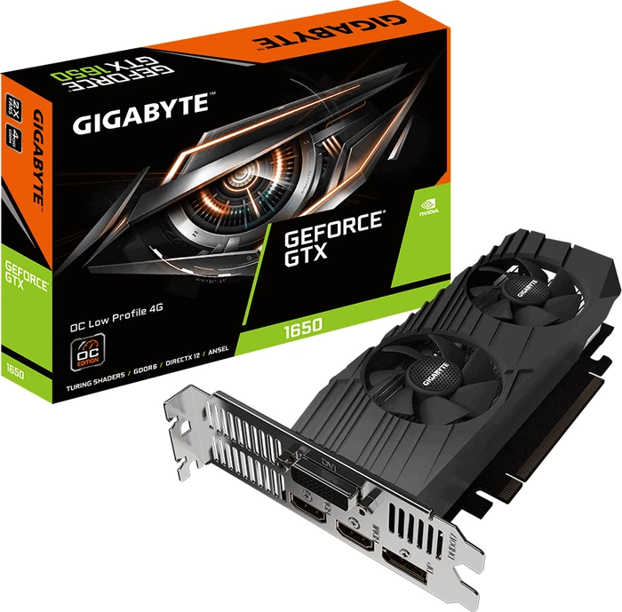 GIGABYTE GeForce GTX 1650 D6 OC Low Profile 4G, 4GB GDDR6, DVI, 2x HDMI, DP