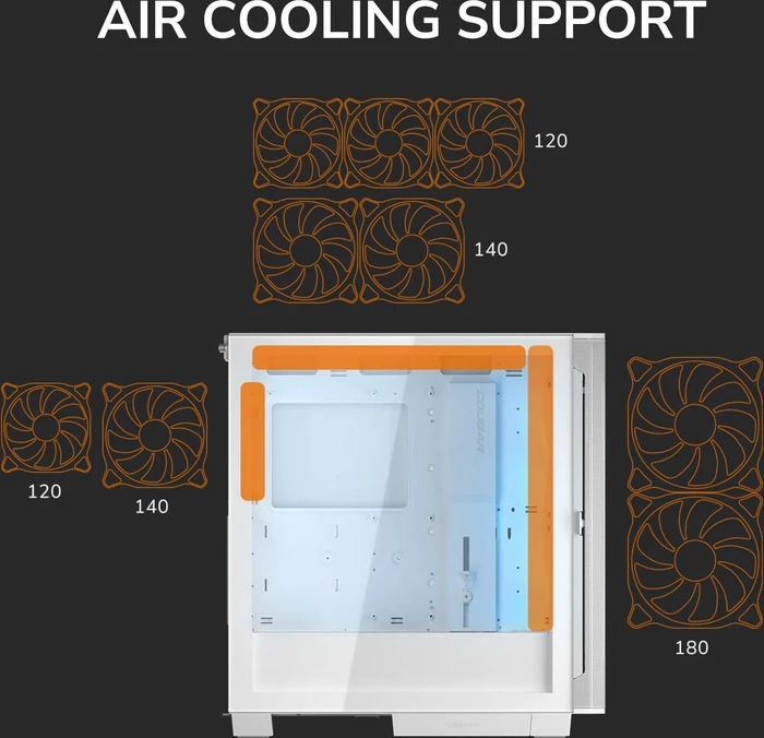 Cougar Airface Flo RGB, schwarz, Glasfenster
