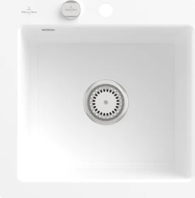 Villeroy & Boch Subway 50 S flat flächenbündig Becken mittig mit Ablauffernbedienung stone white