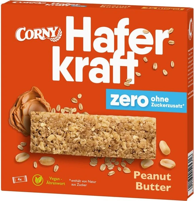 Corny Haferkraft zero Müsliriegel Peanut Butter 140g (4x 35g)