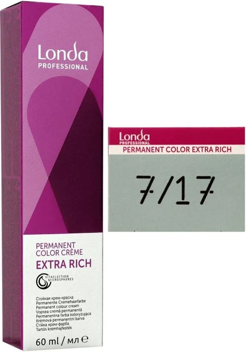 Londa Professional Permanent Color Crème 7/17 mittelblond asch-braun, 60ml