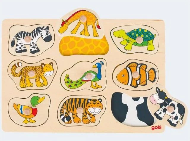 Goki Steckpuzzle Was gehört zu wem?