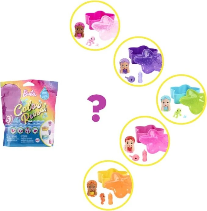 Mattel Barbie - Color Reveal Meerjungfrauen-Baby-Puppe