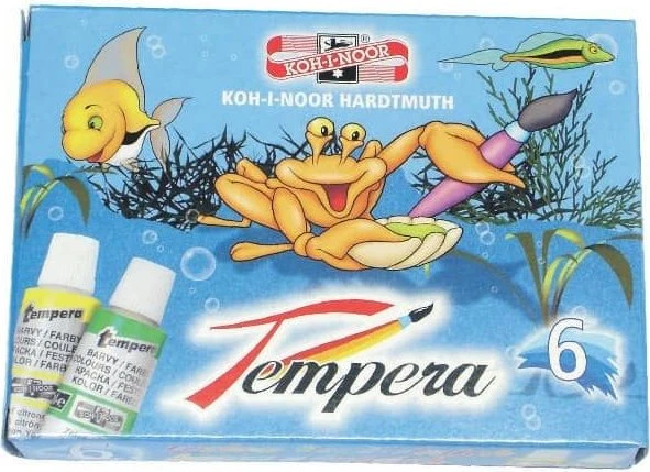 Koh-I-Noor Tempera Deckfarbe, 6 Farben, 16ml