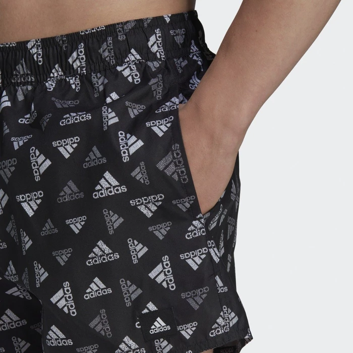 adidas Logo Print CLX Very Short Length Badeshorts schwarz/weiß (Herren)