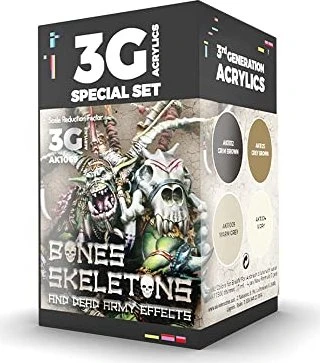 AK-Interactive 3rd Gen Acrylic Colors Wargame Color Set Bones Skeletons and Dead Army Effects Farbset, 4-tlg.