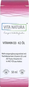 Vita Natura Vitamin D3 1000 I.E. + K2 20 µg Tropfen, 50ml