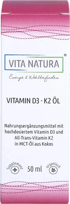 Vita Natura Vitamin D3 1000 I.E. + K2 20 µg Tropfen, 50ml