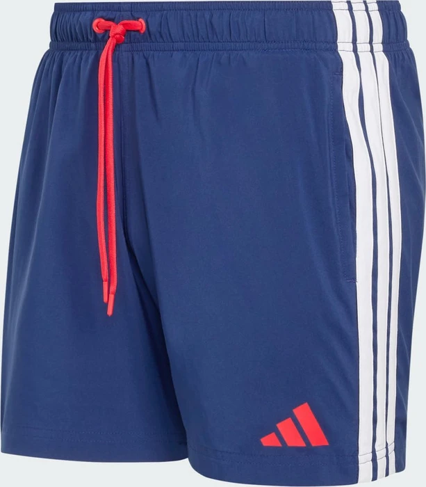 adidas 3-Streifen 13cm Badeshorts dark blue/pure ruby (Herren)