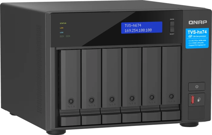 QNAP QuTS hero TVS-h674-i3-16G 16TB, 16GB RAM, 2x RJ-45 2.5GBase-T, 1x USB-C 3.1