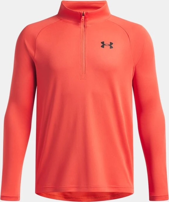 Under Armour Tech 2.0 Zip Funktionsshirt langarm venom red/black (Junior)