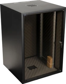 EFB Elektronik OFFICE 19" Netzwerkschrank 18HE, vormontiert, eigenbelüftet, Sicherheitsglastür, IP20, schallgedämmt, RAL 9005, 800mm tief