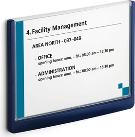 Durable Click Sign Türschild, A5, blau