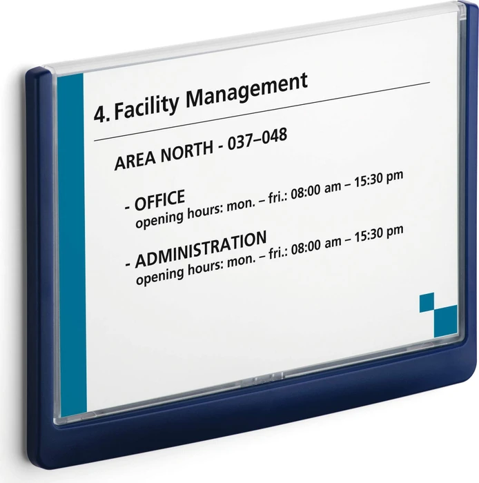 Durable Click Sign Türschild, A5, blau