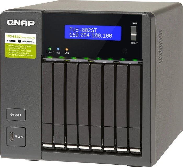QNAP TVS-882ST3-i7-16G, 16GB RAM, 2x RJ-45 10GBase-T, 2x RJ-45 1000Base-T