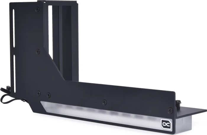 Alphacool Aurora Vertikale GPU Halterung, Riser Card, inkl. PCI-Slot Blende, gewinkelt, PCIe 3.0, 250mm