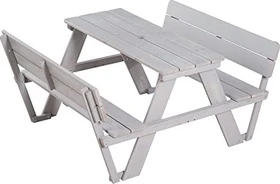 roba Outdoor Kinder-Set mit Rückenlehne grau