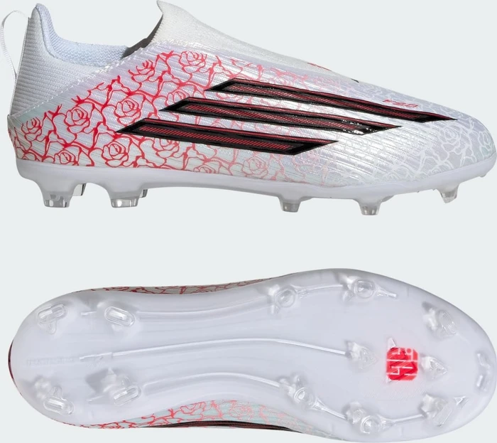 adidas F50 League Laceless FG/MG Lamine Yamal cloud white/core black/lucid red (Junior)