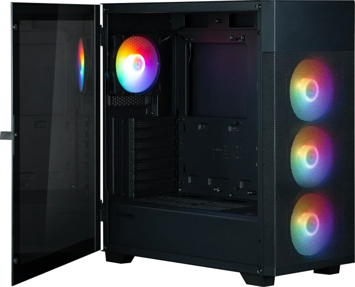 Zalman S5 Neo Black, schwarz, Glasfenster