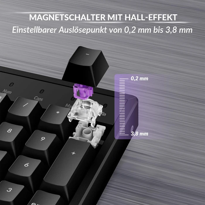 Keychron K10 HE Wireless, schwarz, LEDs RGB, Gateron 2.0 Magnetic Nebula, USB/Bluetooth, DE