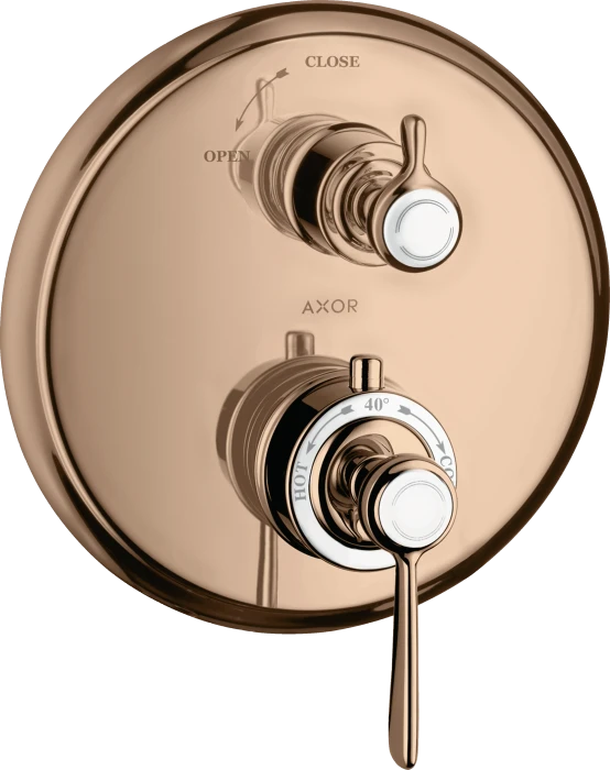 Hansgrohe Axor Montreux Thermostat Unterputz mit Hebelgriff und Absperrventil polished red gold