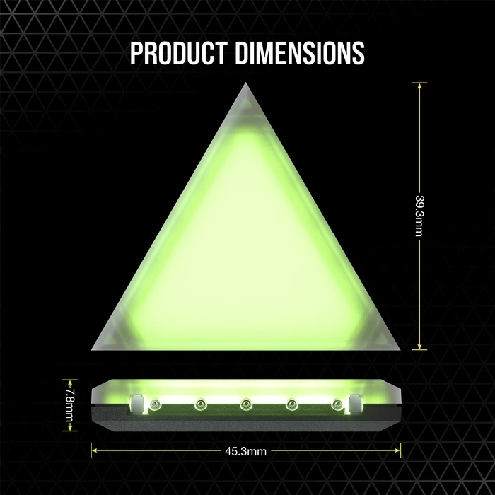 Corsair iCUE LC100 Case Accent Lighting Panels Mini Triangle Starter Kit, RGB-Beleuchtungsset, 9er-Pack, schwarz