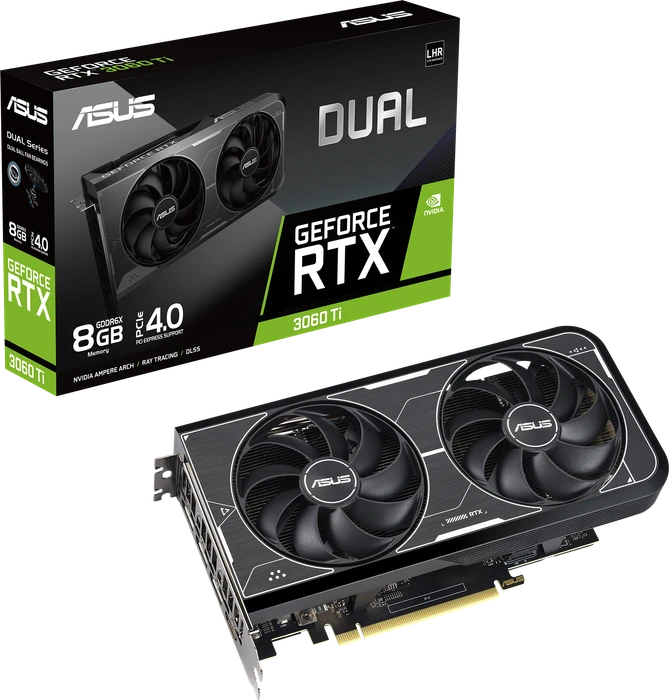 ASUS Dual GeForce RTX 3060 Ti, DUAL-RTX3060TI-8GD6X, 8GB GDDR6X, HDMI, 3x DP