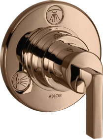 Hansgrohe Axor Citterio Ab- und Umstellventil Trio/ Quattro Unterputz mit Hebelgriff polished red gold
