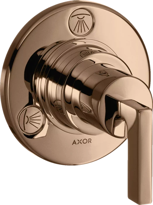Hansgrohe Axor Citterio Ab- und Umstellventil Trio/ Quattro Unterputz mit Hebelgriff polished red gold
