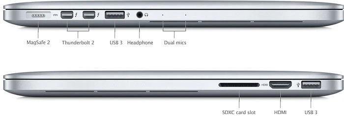 Apple MacBook Pro 15.4" Retina, silber, Core i7-4770HQ, 16GB RAM, 256GB SSD, DE [Mid 2015]