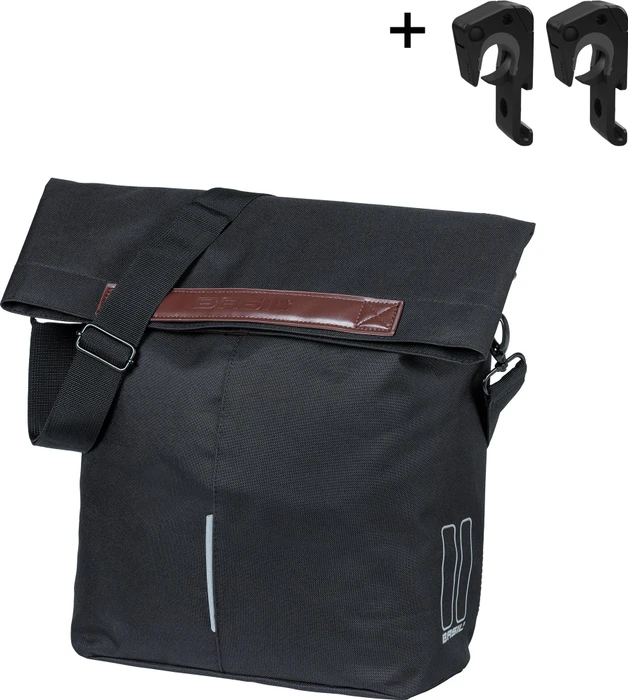 Basil City Shopper MIK Hooks Gepäcktasche schwarz
