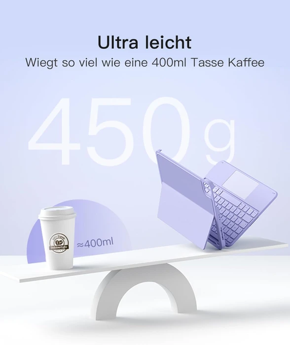 Inateck Ultraleicht Tastatur für iPad Air 6/iPad Air 5/iPad Pro 11", violett, DE
