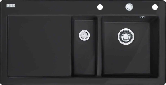 Franke Mythos MTK 651-100 Einbau Becken rechts mit Ablauffernbedienung onyx