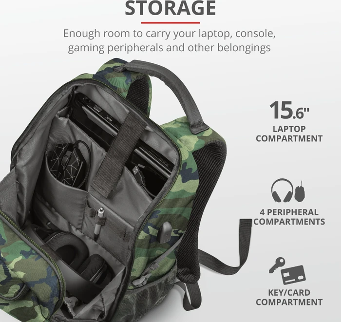 Trust Gaming GXT 1255 Outlaw Gaming Backpack, camouflage