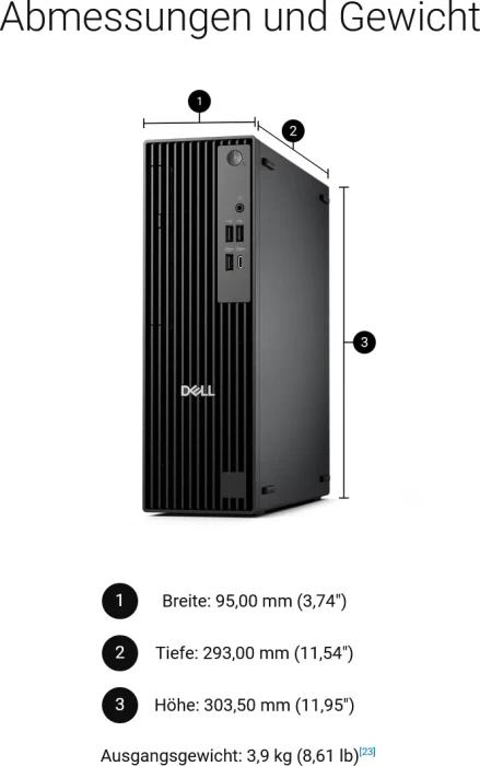 Dell Pro Slim Desktop-PC QCS1250, Core Ultra 7 265, 16GB RAM, 512GB SSD, Windows 11 Pro